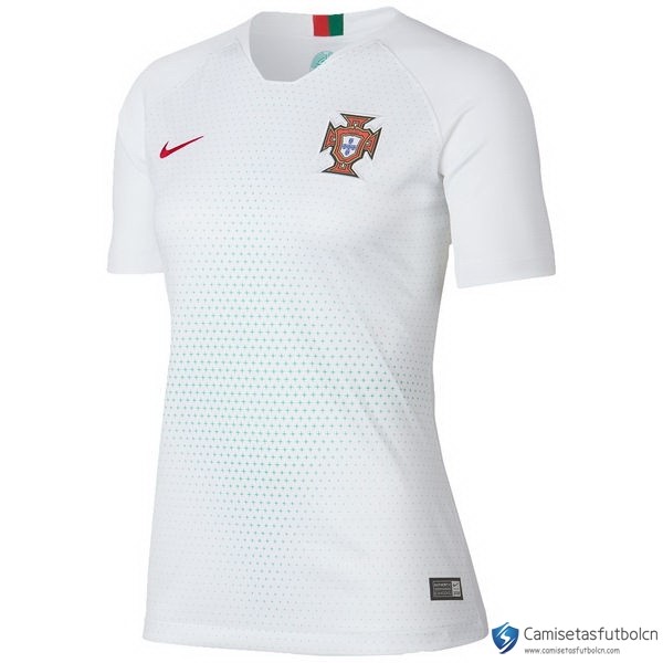 Camiseta Seleccion Portugal Segunda equipo Mujer 2018 Blanco